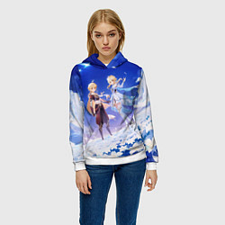 Толстовка-худи женская Aether and Lumine, цвет: 3D-белый — фото 2