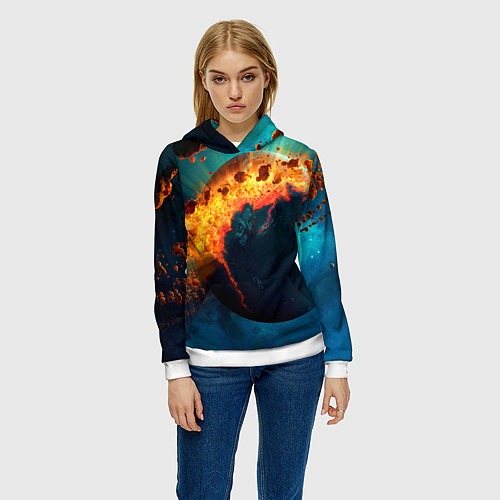 Женская толстовка Взрыв планеты / 3D-Белый – фото 3