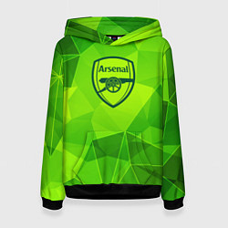Толстовка-худи женская Arsenal green poly, цвет: 3D-черный