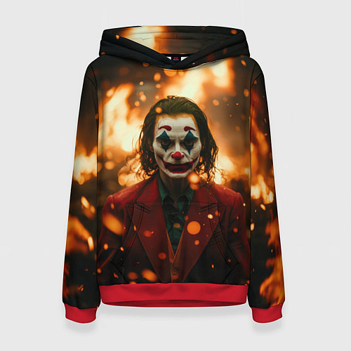 Женская толстовка Джокер огонь и искры / 3D-Красный – фото 1