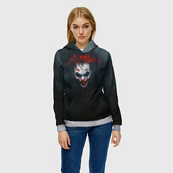 Толстовка-худи женская Джокер в черном фоне, цвет: 3D-меланж — фото 2