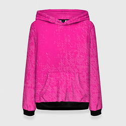 Толстовка-худи женская Джинс с потертостями-розовый, цвет: 3D-черный