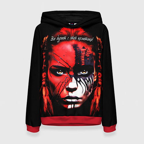 Женская толстовка Все дуреют с этой косметики / 3D-Красный – фото 1