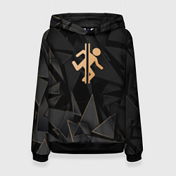 Толстовка-худи женская Portal golden poly, цвет: 3D-черный