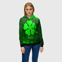 Толстовка-худи женская Black Clover - green gradient, цвет: 3D-черный — фото 2