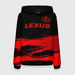 Толстовка-худи женская Lexus - red gradient посередине, цвет: 3D-черный