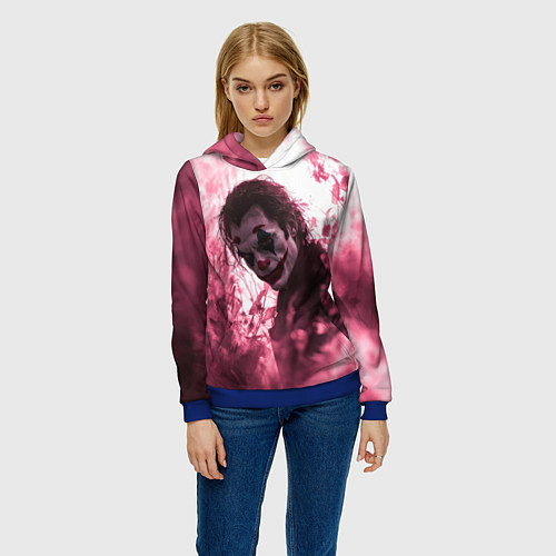 Женская толстовка Джокер в розовом дыму / 3D-Синий – фото 3
