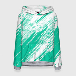 Толстовка-худи женская The color is turquoise and white, цвет: 3D-меланж