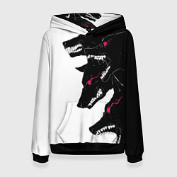 Толстовка-худи женская Волки, цвет: 3D-черный