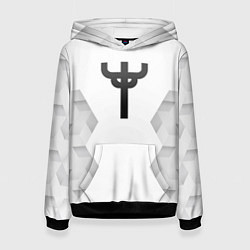 Толстовка-худи женская Judas Priest white poly, цвет: 3D-черный