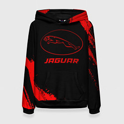 Толстовка-худи женская Jaguar - red gradient, цвет: 3D-черный