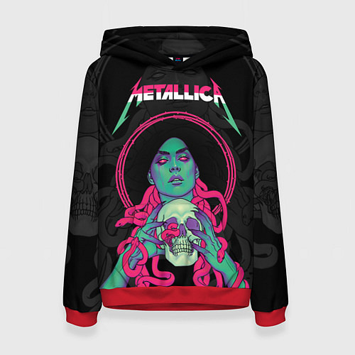 Женская толстовка Metallica - witch with the skull / 3D-Красный – фото 1