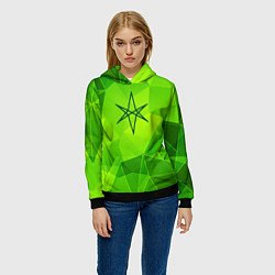 Толстовка-худи женская Bring Me the Horizon green poly, цвет: 3D-черный — фото 2