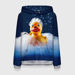 Толстовка-худи женская Резиновая уточка в мыльной пене, цвет: 3D-меланж