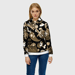 Толстовка-худи женская Растения против зомби в бежевом цвете, цвет: 3D-белый — фото 2