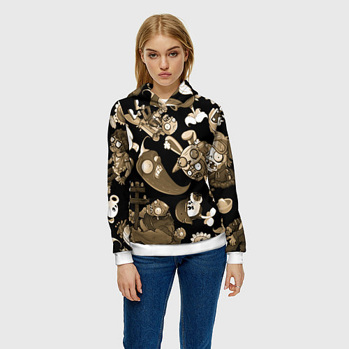 Женская толстовка Растения против зомби в бежевом цвете / 3D-Белый – фото 3