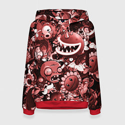 Толстовка-худи женская Растения против зомби в красном цвете, цвет: 3D-красный
