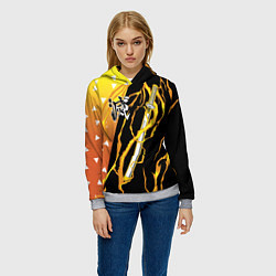 Толстовка-худи женская Zenitsu Agatsuma - Kisatsutai, цвет: 3D-меланж — фото 2