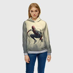 Толстовка-худи женская Человек паук в прыжке, цвет: 3D-меланж — фото 2