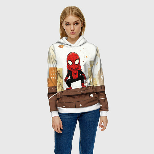 Женская толстовка Мини человек-паук / 3D-Белый – фото 3