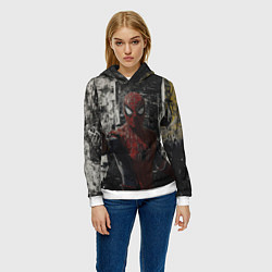 Толстовка-худи женская Spider man night, цвет: 3D-белый — фото 2