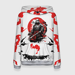 Толстовка-худи женская Кодекс самурая ниндзя, цвет: 3D-меланж