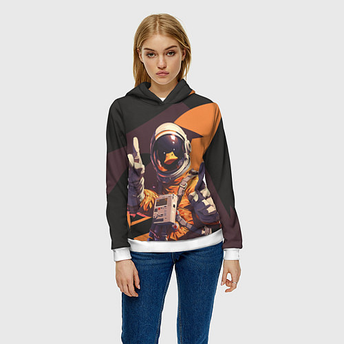 Женская толстовка Птичий астронавт / 3D-Белый – фото 3