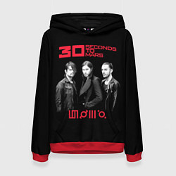 Толстовка-худи женская 30 Seconds to Mars poster, цвет: 3D-красный