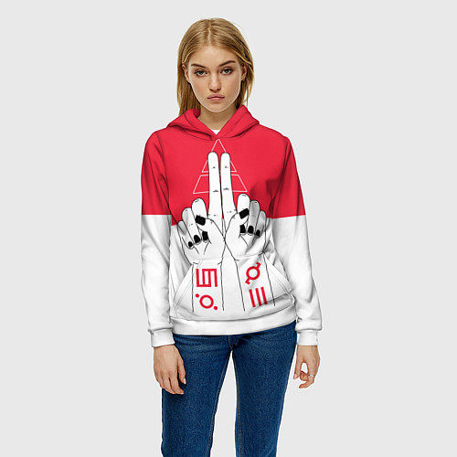 Женская толстовка 30 Seconds to Mars poster / 3D-Белый – фото 3