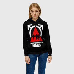 Толстовка-худи женская 30 Seconds to Mars - poster, цвет: 3D-черный — фото 2
