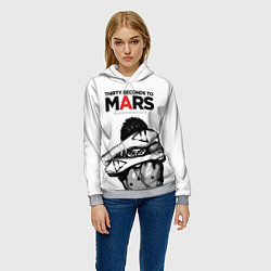 Толстовка-худи женская 30 Seconds to Mars - poster, цвет: 3D-меланж — фото 2
