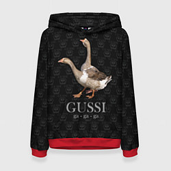 Толстовка-худи женская Гуси га-га-га, цвет: 3D-красный