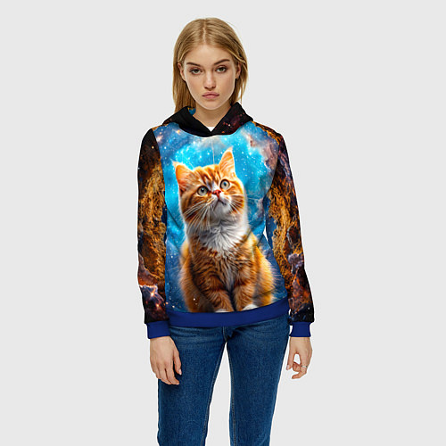 Женская толстовка Манчкин в космосе / 3D-Синий – фото 3
