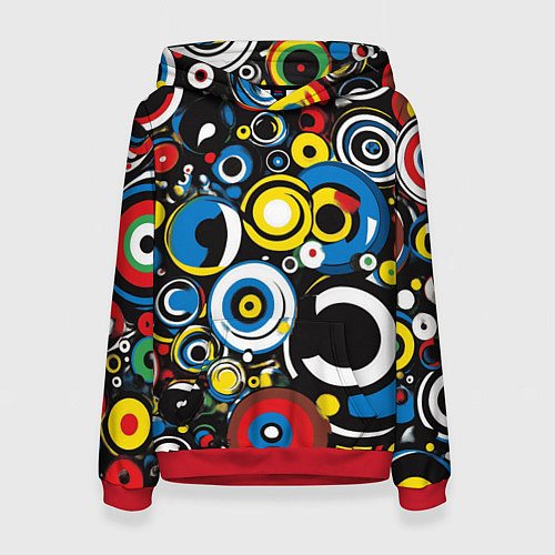 Женская толстовка Абстракция геометрическая / 3D-Красный – фото 1