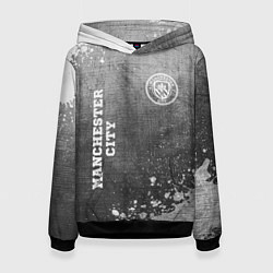 Толстовка-худи женская Manchester City - grey gradient вертикально, цвет: 3D-черный