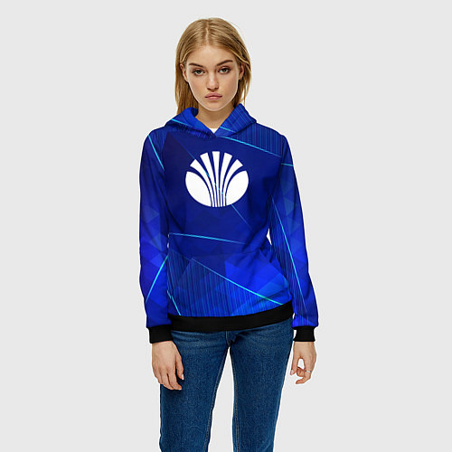 Женская толстовка Daewoo blue poly / 3D-Черный – фото 3