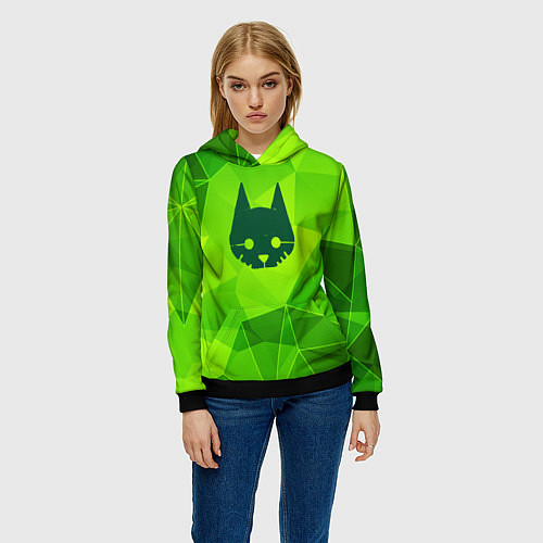 Женская толстовка Stray green poly / 3D-Черный – фото 3