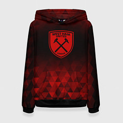 Толстовка-худи женская West Ham red poly, цвет: 3D-черный