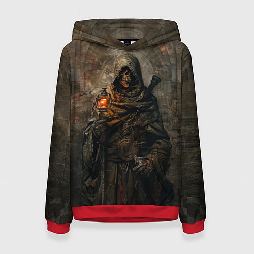 Женская толстовка Бродячий воин-скелет / 3D-Красный – фото 1