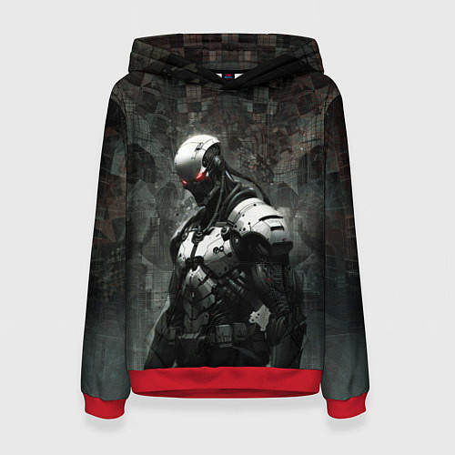 Женская толстовка Боевой кибернетический андроид / 3D-Красный – фото 1