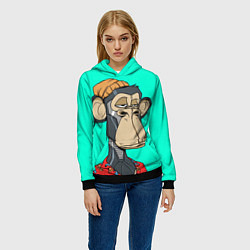 Толстовка-худи женская NFT ape steel, цвет: 3D-черный — фото 2