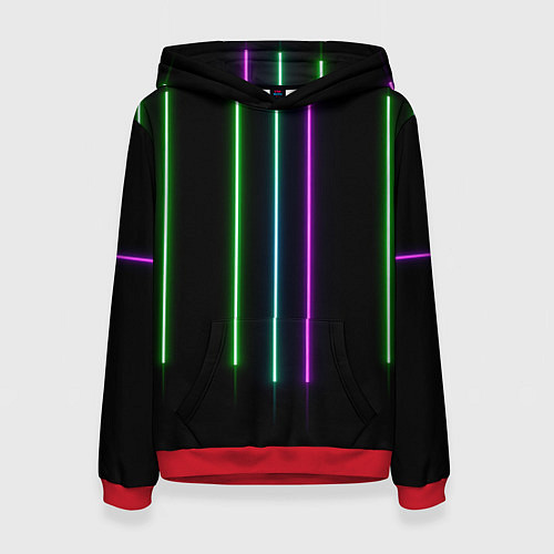 Женская толстовка Neon stripes / 3D-Красный – фото 1