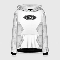 Толстовка-худи женская Ford white poly, цвет: 3D-черный