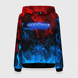 Толстовка-худи женская God of War битва огня, цвет: 3D-черный