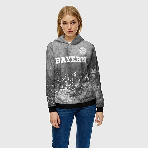 Женская толстовка Bayern - grey gradient посередине / 3D-Черный – фото 3