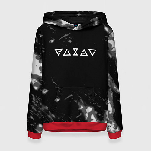 Женская толстовка Ведьмак лого серые краски / 3D-Красный – фото 1