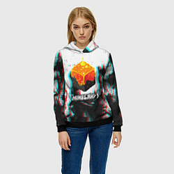Толстовка-худи женская Minecraft glitch, цвет: 3D-черный — фото 2