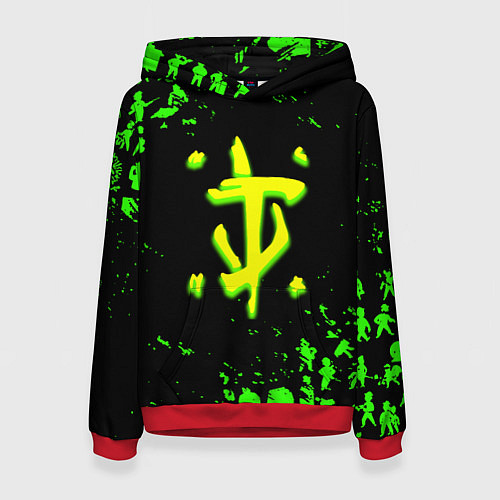 Женская толстовка Doom x fallout кислотное лого / 3D-Красный – фото 1