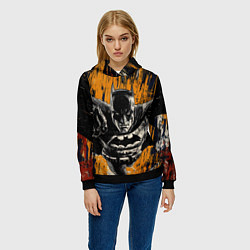 Толстовка-худи женская Бэтмен супергерой, цвет: 3D-черный — фото 2