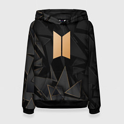 Толстовка-худи женская BTS golden poly, цвет: 3D-черный